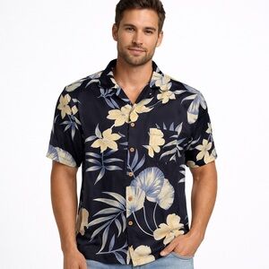 Jamaica Jaxx 100% Silk Hawaiian Shirt | Men’s Large | Tropical Print